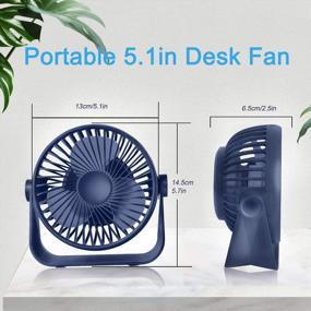 img 1 attached to TriPole Desk Fan Small Table Fan Rechargeable Battery Operated Mini Fan 360 Degree Rotation 5.1 Inch Portable Fan 4 Speed USB Personal Fan For Home Office