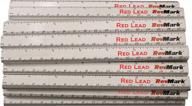 revmark carpenter pencil 24 pack white with red lead and printed ruler, made in the usa. quality cedar wood for carpenters, construction workers, woodworkers, framers. medium lead bulk lumber pencils logo