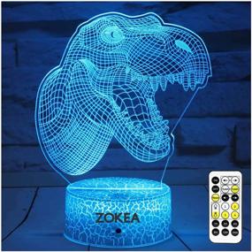 img 4 attached to 3D Dinosaur Night Light With Timer & Remote Control, 7 Colors Changing Smart Touch, Birthday Gifts For Boys Girls Age 2-7+ Year Old Boy Girl Toys