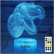 3d dinosaur night light with timer & remote control, 7 colors changing smart touch, birthday gifts for boys girls age 2-7+ year old boy girl toys logo