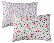knlpruhk's 100% cotton pink floral toddler pillowcase set - includes 2 zippered covers, fits 14x19 and 13x18 pillows for girls! logo