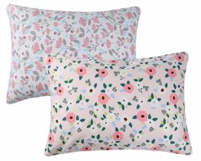 img 4 attached to Knlpruhk'S 100% Cotton Pink Floral Toddler Pillowcase Set - Includes 2 Zippered Covers, Fits 14X19 And 13X18 Pillows For Girls!