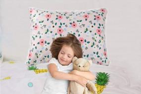 img 3 attached to Knlpruhk'S 100% Cotton Pink Floral Toddler Pillowcase Set - Includes 2 Zippered Covers, Fits 14X19 And 13X18 Pillows For Girls!