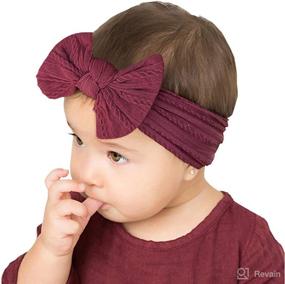 img 2 attached to 🎀 Nylon Headbands with Jacquard Design: Perfect Baby Girl Bows for Newborns, Infants, Toddlers & Little Girls