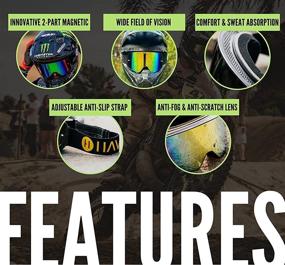 img 1 attached to Magnetic Frameless Goggles by Havoc Racing - Ideal for Motocross, Dirt Biking, Snowboarding, ATV, & UTV - UV Blocking and Anti-Fog Features