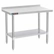 24x48 inch nsf stainless steel commercial kitchen prep table with metal backsplash - utility work bench for restaurant, hotel, home kitchen and garage by durasteel logo