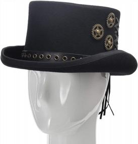 img 1 attached to Make A Bold Statement With ULTRAFINO'S Astro Hatter Victorian Black Lining Top Hat