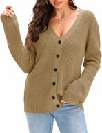 stay cozy and stylish with women's open-front cardigans: long sleeve soft knit sweater with botton down, v neck, and tunic fit logo