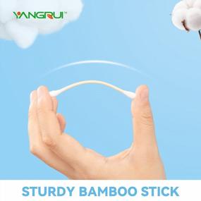img 1 attached to 375 двойных круглых ватных палочек Bamboo Stick от YANGRUI - экологически чистые, натуральные ушные тампоны без бисфенола-А (1 упаковка)