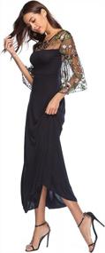 img 1 attached to Exquisite BaronHong Floral Embroidered Maxi Dress With Pagoda Sleeves For Women