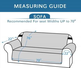 img 3 attached to Water-Repellent Reversible Sofa Slipcover With Foam Quilting And Side Pocket - Furniture Protector For Dogs - Fits Sofas With Seat Width Up To 70 Inches - Black And Grey By H.VERSAILTEX