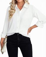 stylish and professional: qualfort women's button-down v-neck shirts for office and casual wear. logo