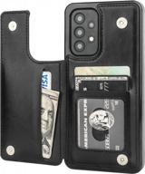 protect your samsung galaxy a53 with onetop's durable wallet case - card holder, kickstand, and shockproof cover - 5g 6.5 inch (black) logo