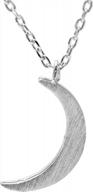 handcrafted brushed metal crescent moon necklace by spinningdaisy logo