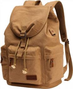 img 4 attached to Винтажный холщовый рюкзак для мужчин: рюкзак для ноутбука XINCADA с вместимостью 15,6 дюйма, идеально подходящий для школы и путешествий