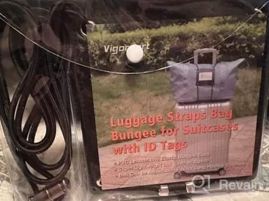 img 1 attached to Vigorport Luggage Straps: High Elastic Travel Belt Add-A-Bag Strap With ID Tags - Adjustable & Durable (Black, Normal) review by Jeff Olson