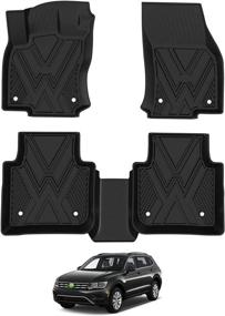 img 4 attached to TGBROS Volkswagen All Weather Non Slip Odourless Interior Accessories , Floor Mats & Cargo Liners