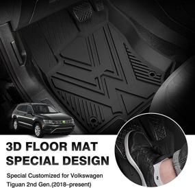 img 3 attached to TGBROS Volkswagen All Weather Non Slip Odourless Interior Accessories , Floor Mats & Cargo Liners