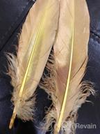 img 1 attached to Sowder Natural Goose Feathers Clothing Accessories Pack Of 50 (Gold Dipped White) review by Eddy Borghesi