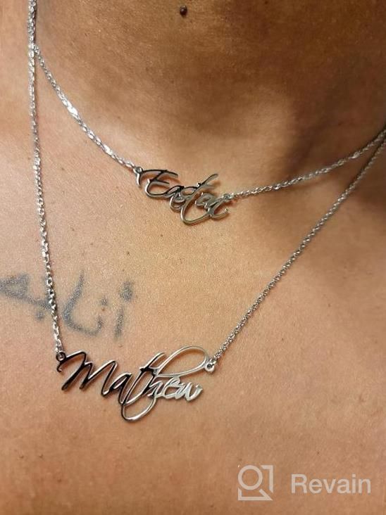 img 1 attached to TinyName Custom Name Necklace Personalized, 18K Gold Plated Personalized Layered Choker Name Plate Necklace Customized Name Necklace For Women review by Nicole Stone