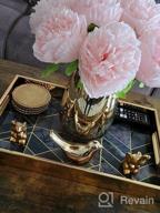 img 1 attached to MAONAME Gold Decorative Tray - Printed Marble Glass Serving Tray W/ Handles For Coffee Table, Ottoman & Bathroom Vanity - 15.75" X 10.2" X 1.58 review by Jontrell Fernandes