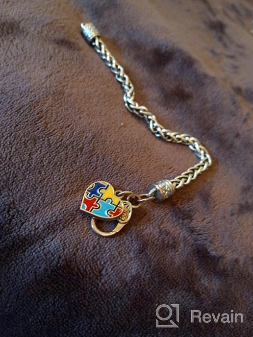 img 1 attached to Heart Autism Awareness Puzzle Jigsaw Charm Bracelet by LovelyJewelry review by Dawn Williams