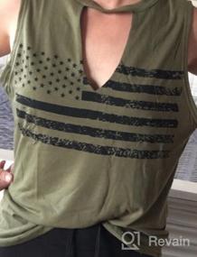img 8 attached to Women'S Sleeveless V-Neck Tank Top With American Flag Print And Hollow Out Detail
