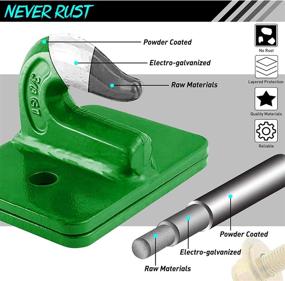 img 3 attached to 🚜 UTVJATV Tractor Grab Hook with Backer Plate & Hardware | 3/8" Grade #70 Bolt-On Grab Hook in Green | Ideal for Bucket Tractor, RV, UTV, ATV, Truck