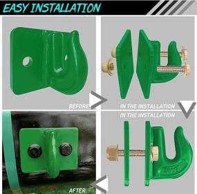 img 1 attached to 🚜 UTVJATV Tractor Grab Hook with Backer Plate & Hardware | 3/8" Grade #70 Bolt-On Grab Hook in Green | Ideal for Bucket Tractor, RV, UTV, ATV, Truck