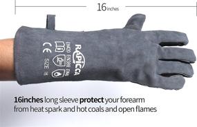 img 3 attached to 🔥 RAPICCA Leather Forge/Mig/Stick Welding Gloves: Ultimate Heat and Fire Resistant Protection