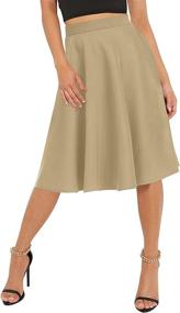 img 3 attached to 👗 Enhanced Elastic Flared Women's Clothing and Skirts by Urban CoCo