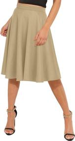 img 2 attached to 👗 Enhanced Elastic Flared Women's Clothing and Skirts by Urban CoCo