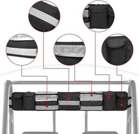 img 3 attached to NEVERLAND UTV Roll Cage Organizer, UTV Large Rear Storage Bag with Reflective Strip & Glow-in-the-dark Zipper, Designed for Polaris, Yamaha, Kawasaki & More UTVs with Roll Cage