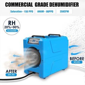 img 1 attached to 🌧️ MOUNTO 80Pints Commercial Roto-Mold Compact Crawl Space Basement Dehumidifier with Pump: Eliminate Moisture Efficiently