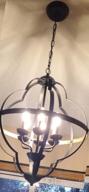 img 1 attached to Rustic Vintage Metal Chandelier: TZOE Orb 6-Light Adjustable Height UL Listed For Foyer, Dining Room, Bedroom & Kitchen review by Kenneth Mills
