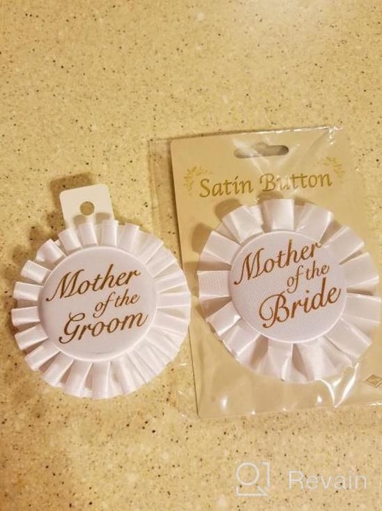 img 1 attached to White/Gold Satin Button For Mother Of The Bride - 3-1/2 Inches - One Size - Beistle review by Izzyswave Singh