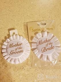 img 2 attached to White/Gold Satin Button For Mother Of The Bride - 3-1/2 Inches - One Size - Beistle