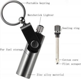 img 2 attached to SOMGEM Permanent Match Keychain 2 Pack, Kerosene Refillable Fire Starter For Outdoor Camping Emergency Survival - Waterproof Flint