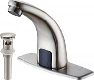 modern and convenient: the greenspring touchless bathroom faucet with automatic sensor, brushed nickel finish and pop up drain logo