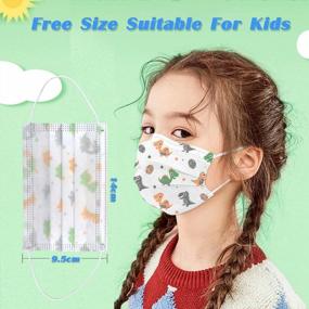img 2 attached to Disposable Kids Face Masks - 3 Ply Kawaii Masks (5.8" X 3.7") Comfortable & Breathable For Toddlers And Teens - Box Of 50 With 5 Adorable Patterns