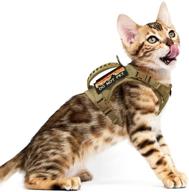 🐱 nanappice tactical cat harness: escape proof pet vest for walking - adjustable, comfy mesh padding, quick-release buckle, rubber handle logo