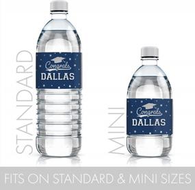 img 2 attached to Индивидуальные этикетки для выпускных бутылок с водой - водонепроницаемые обертки школьных цветов - упаковка из 24 наклеек (синие и серебряные)