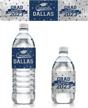 custom graduation water bottle labels - waterproof wrappers in school colors - pack of 24 stickers (blue and silver) logo