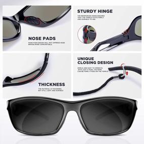img 2 attached to RIVBOS RB831 Polarized Sports Sunglasses With Unbreakable TR90 Frame For Men - Ideal For Driving And Outdoor Activities