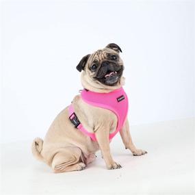 img 1 attached to 🐶 Puppia Soft Harness A - S Neon Orange: Over-The-Head Soft Mesh Harness for Small Dogs