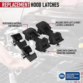 img 1 attached to Hood Latches Set of 2 - Replaces 55176636AD, 68038118AA, 42422 - Fits 1997-2006 Jeep Wrangler TJ - Hold-Down Hook Latch Pair