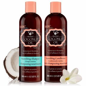 img 4 attached to Nourish Hair With HASK Coconut Monoi Shampoo + Conditioner Set - All Types, Color Safe & Free Of Gluten, Sulfates, Parabens And Cruelty!