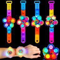 78-pack light up rings: glow in the dark party favors for kids, led finger rings for classroom prizes, halloween, christmas, and more - flashing rubber rings for bulk toys and fun! logo