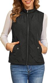 img 4 attached to YACUN Quilted Lightweight Sleeveless Outerwear Women's Clothing via Coats, Jackets & Vests