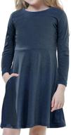 stylish and comfy: long sleeve blue timeshow dresses for casual girls' clothing logo